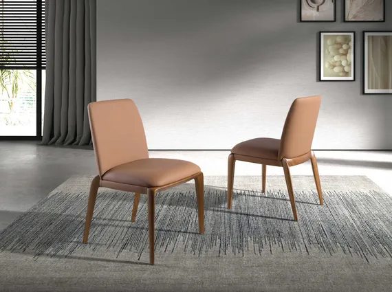 Стул Angel Cerda 4135 из экокожи коричневого цвета