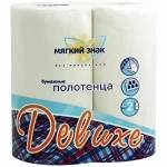 Полотенца бумажные МЯГКИЙ ЗНАК Deluxe 2 сл., 2 рул., белые