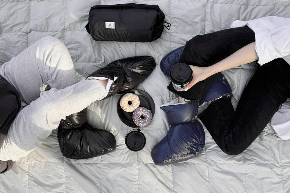 Сапожки носочки пуховые German Grass Comfort Socks Travel Ink темно-синие