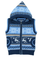 Жилет вязаный на молнии с капюшоном