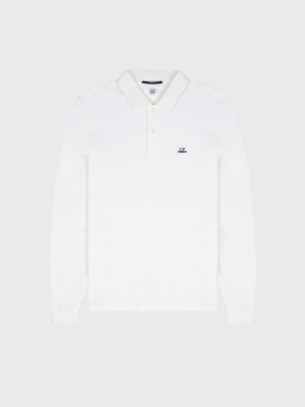 Поло с длинным рукавом C.P. Company Stretch Piquet White