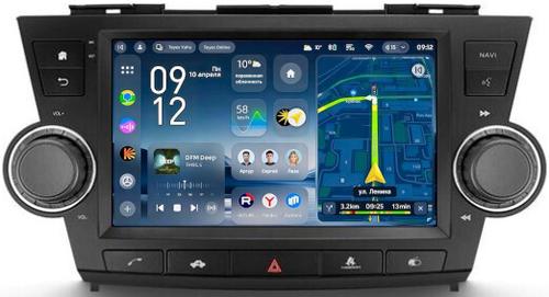 Магнитола для Toyota Highlander 2 XU40 2007-2013 (рамка с крутилками и кнопками) - Teyes CC4-PRO монитор 9.5" 2K QLED на Android 13, Быстрейшая, Snapdragon 778G, ИИ, CarPlay, DSP, 4G SIM-слот