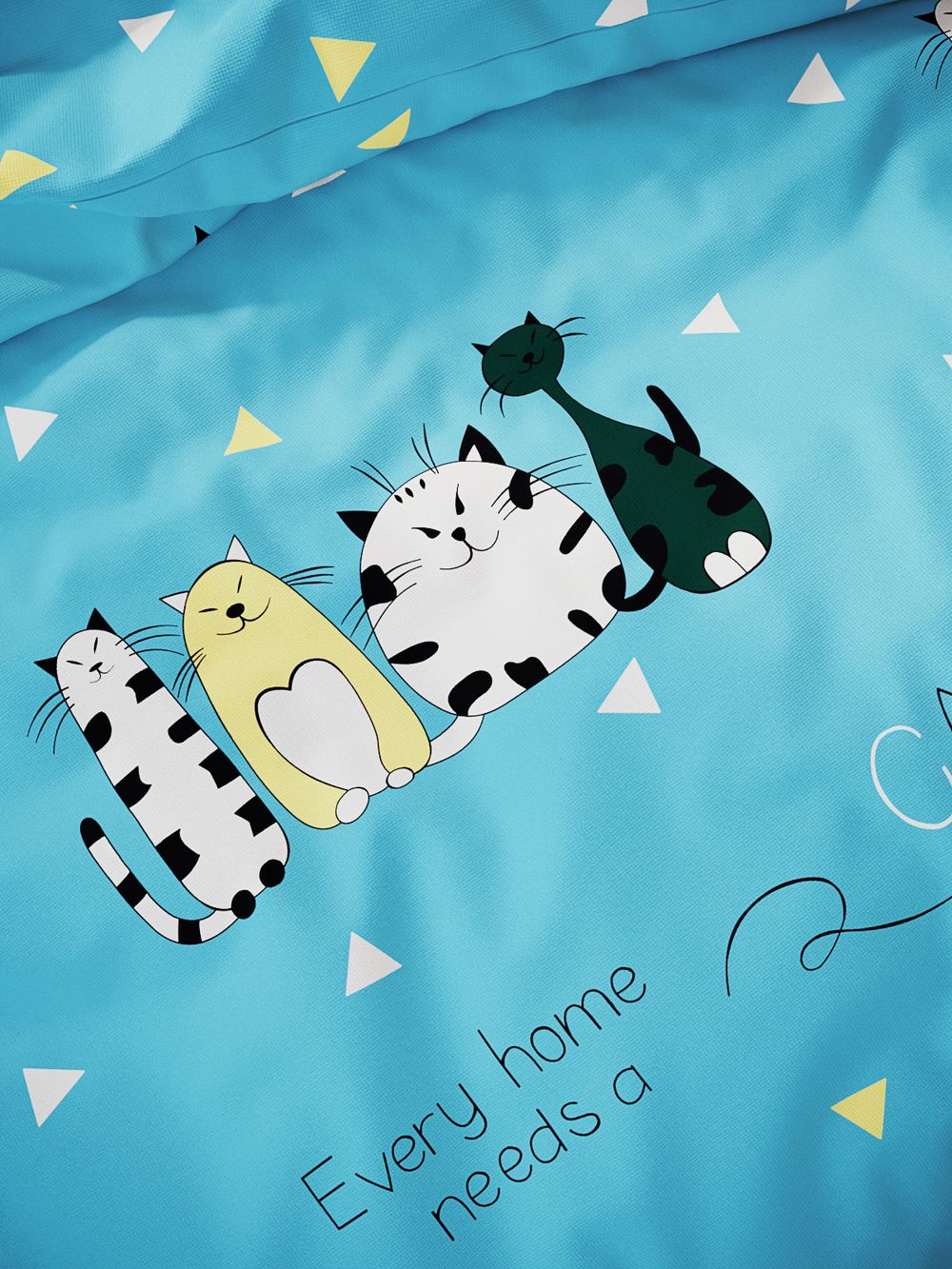 Пододеяльник поплин Сказка "Коты Эрмитажа" евро на молнии 200x215 см