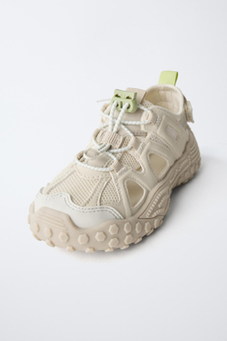 ZARA BAREFOOT КРОССОВКИ С ВЫРЕЗАМИ, ЭКРЮ