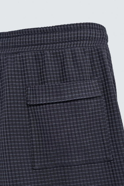 ZARA ШОРТЫ-ДЖОГГЕРЫ ИЗ РЕЛЬЕФНОЙ ТКАНИ, СИНИЙ