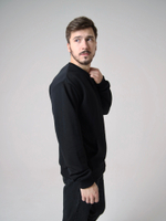 Свитшот мужской черный Город Горький с нашивкой галочка