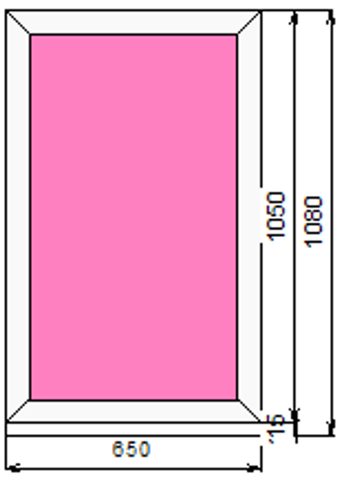 Пластиковое окно  1050 х 650 ТермА Эко с глухой створкой