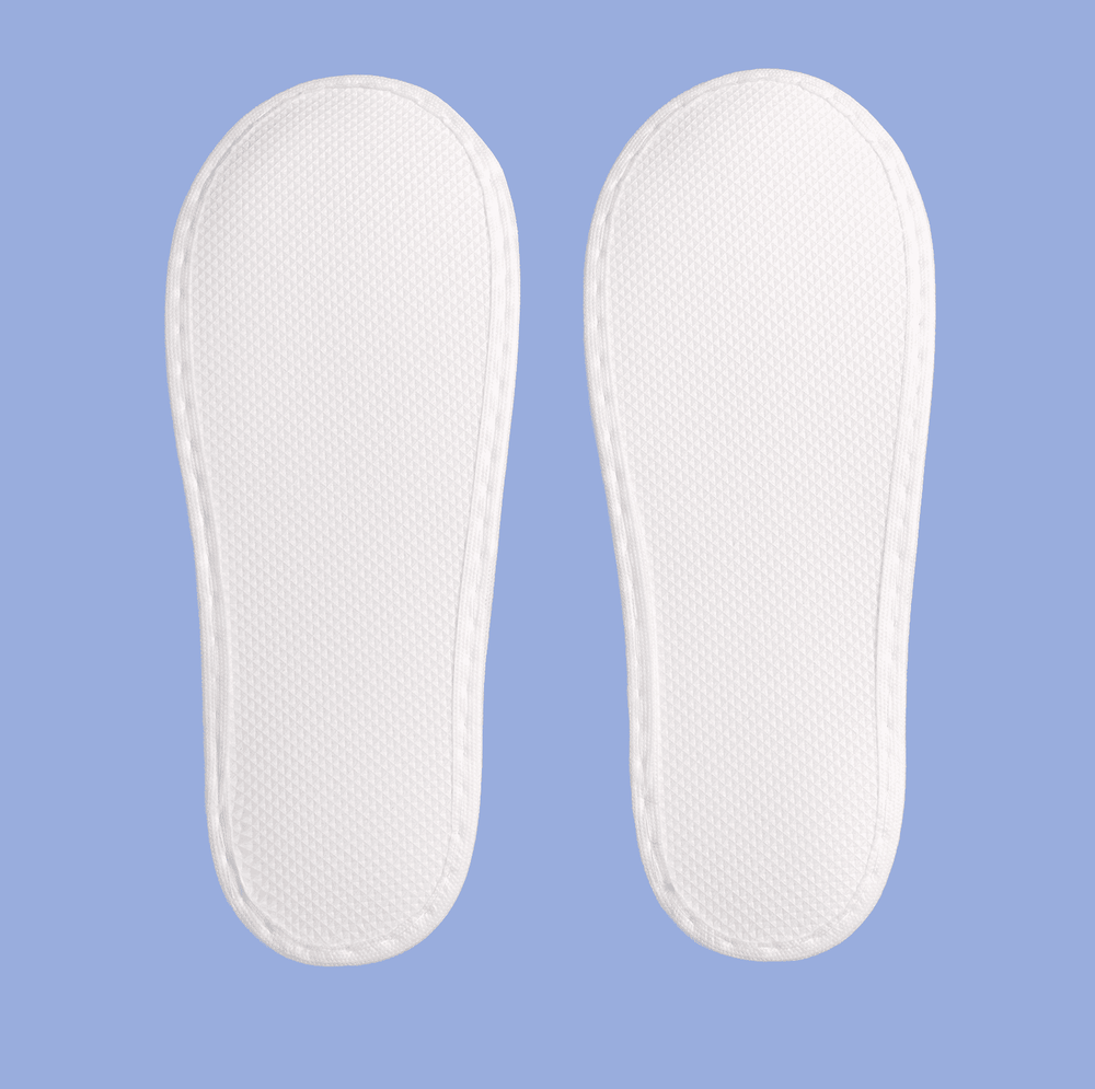 Тапки корал флис, открытый мыс (100 пар) одноразовые, белые