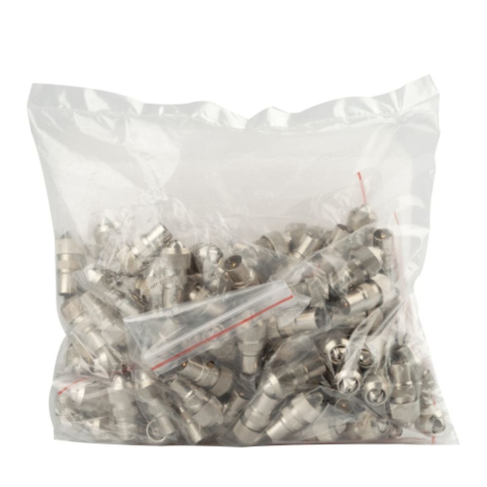 Разъем ЭРА штекер TV без пайки металл тип «Орех» упаковка 100 шт. | Разъёмы, переходники, ТВ делители