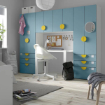 Шкаф - SMÅSTAD / PLATSA/ SMАSTAD  IKEA/ СМОСТАД / ПЛАТСА ИКЕА, 240х181  см, голубой /белый