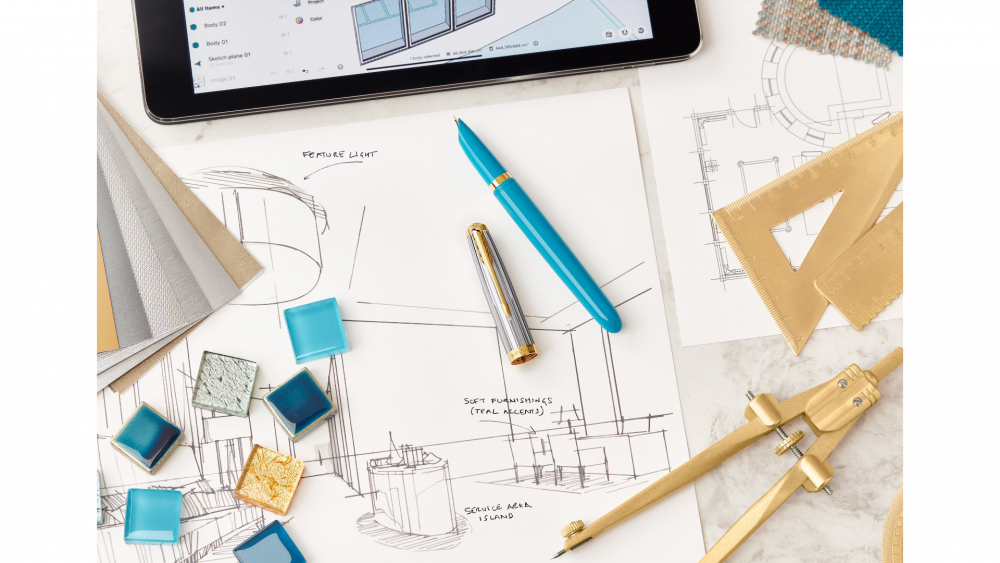 Перьевая ручка Parker 51 Premium Turquoise GT перо; M/F, чернила: Black,Blue, в подарочной упаковке.