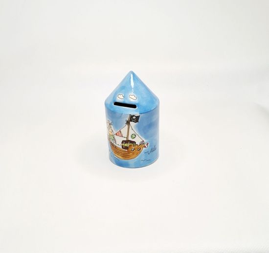 Копилка с пиратами в форме карандаша, керамическая