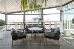 "Франческо" интерьерный стол из HPL круглый Ø90см, цвет молочный