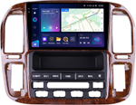 Магнитола для Toyota Land Cruiser 100, Lexus LX470 1998-2002 (климат на ШГУ, рамка дерево) - Teyes CC3-2K монитор 9.5" 2K QLED на Android 10, ТОП процессор, CarPlay, 4G SIM-слот