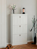 Обувница для прихожей Индра, закрытая, высокая из МДФ, белый