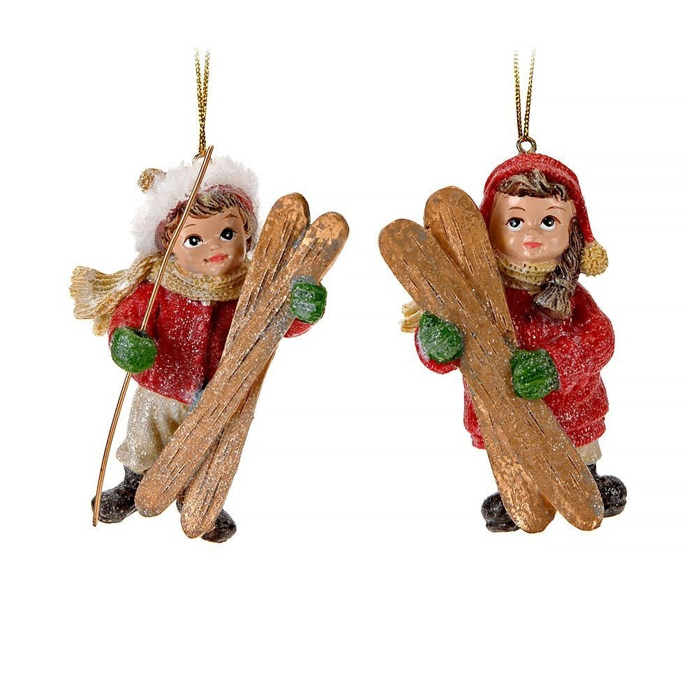 Девочка на санях/мальчик на лыжах