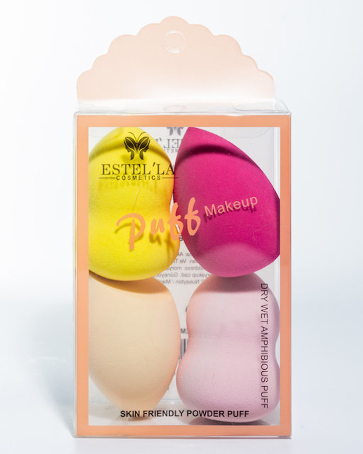 Набор из 4-х спонжей Estella для макияжа Puff Makeup