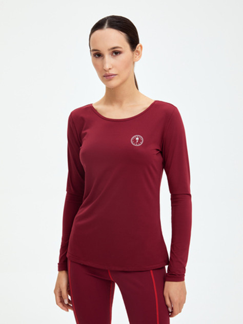 Футболка с длинными рукавами женская бордовая