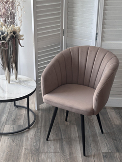 Стул МИШЕЛЬ 360 град. поворот. B5 Капучино, велюр / черный каркас, М-City