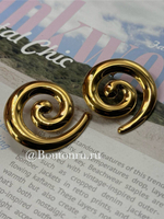Серьги золотистые "Спираль"
