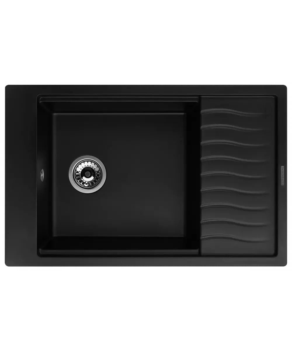 Кухонная мойка Kuppersberg MILA 1B1D BLACK METALLIC фото 