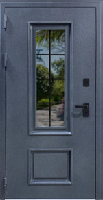 Входная дверь 1077 с окном – уличная металлическая дверь для дома