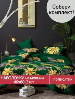 Наволочка комплект 2шт Полисатин Мечта "Брахма" 40x60 см на молнии