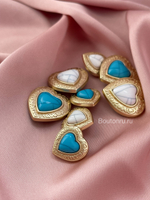 Пуговицы сердце золото белый мрамор