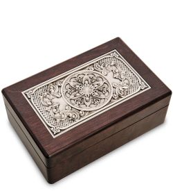 GAEM Art JW-04/04 Шкатулка дер. с метал. под украшения «Венге» 20х13 см