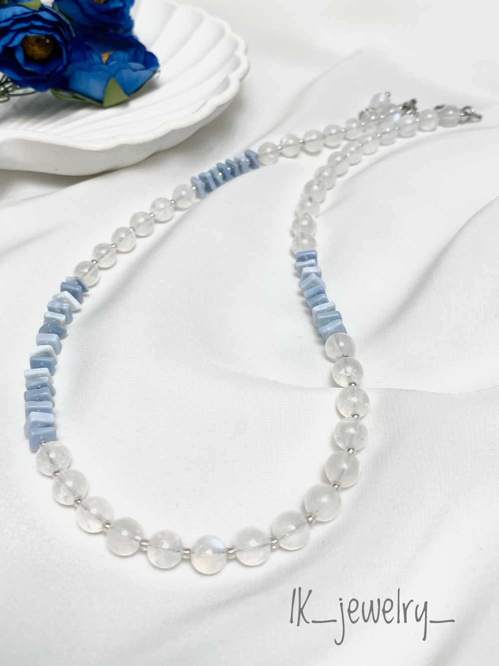 Голубой опал(набор 5см) натуральный, чипсы, 5-6.5×1.5-2.5мм, Перу, Lux серия ⭐️