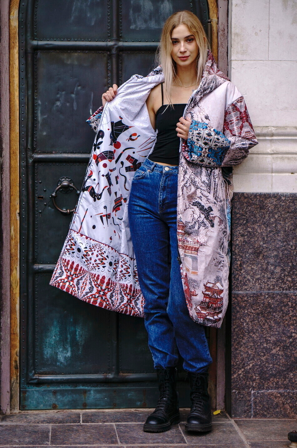 Двустороннее пальто-парка