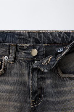 ZARA ДЛИННЫЕ ДЖИНСОВЫЕ ШОРТЫ, СЕРЫЙ