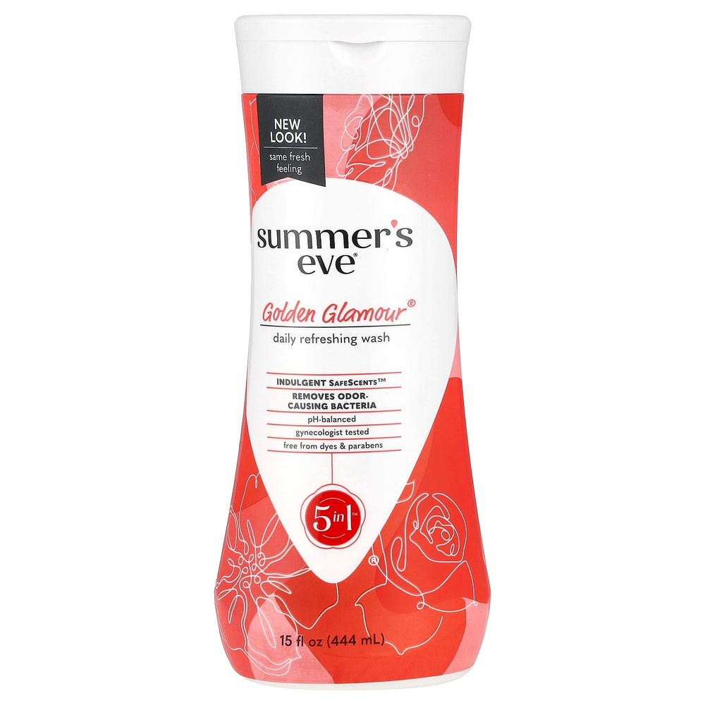 Summer's Eve, Golden Glamour®, ежедневное освежающее средство 5 в 1, 444 мл (15 жидк. Унций)