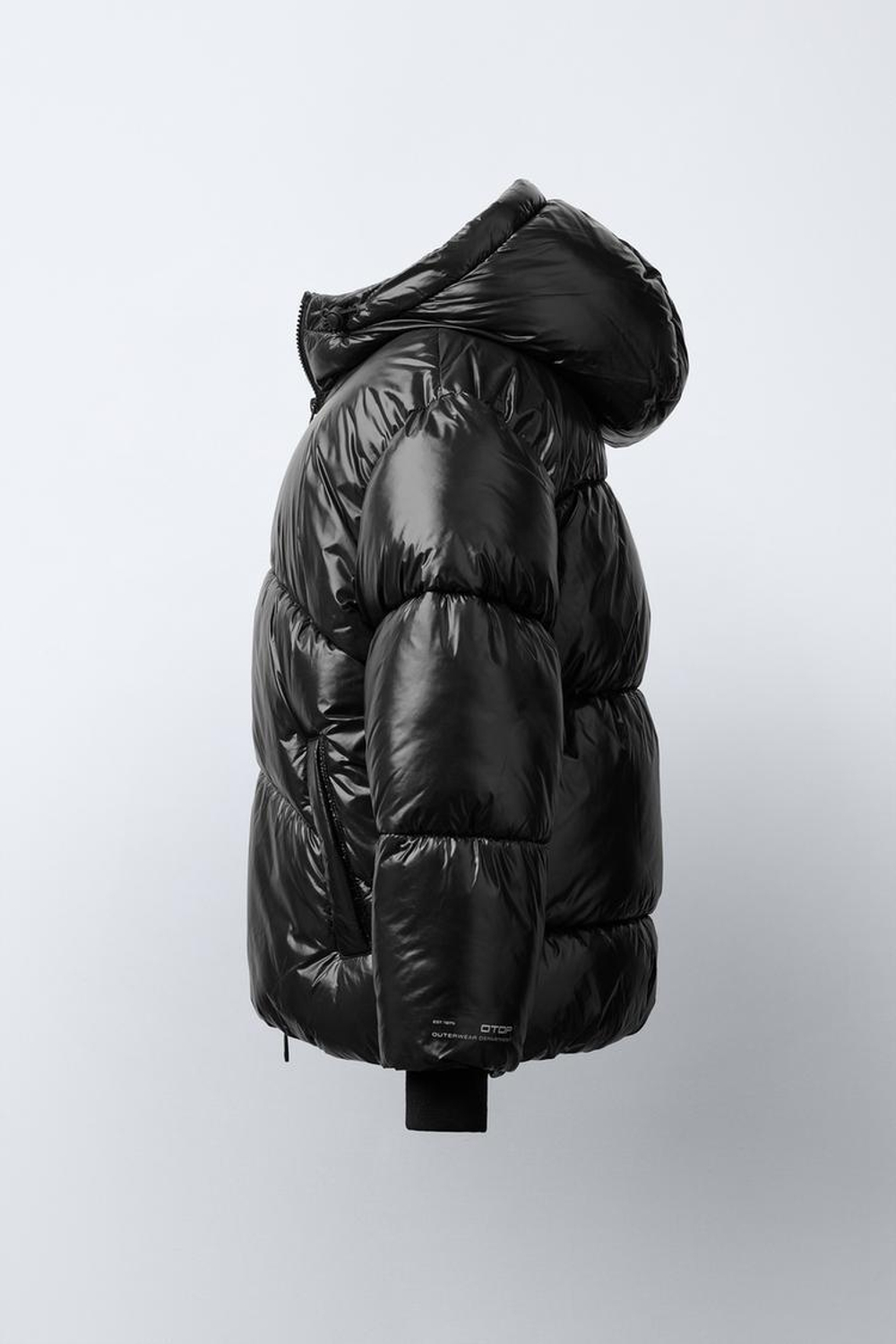ZARA КУРТКА С КАПЮШОНОМ WATER REPELLENT, ЧЕРНЫЙ