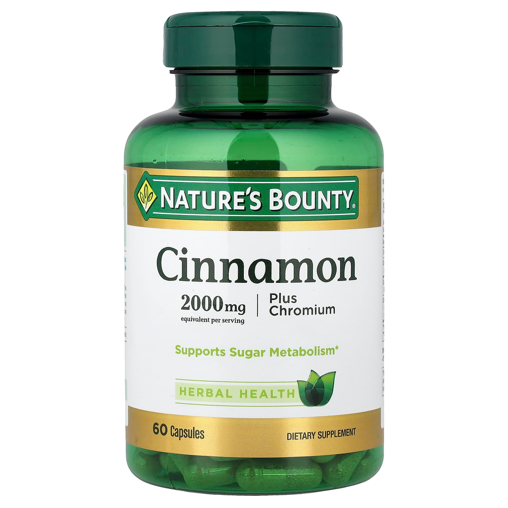 Nature's Bounty, корица с хромом, 60 капсул
