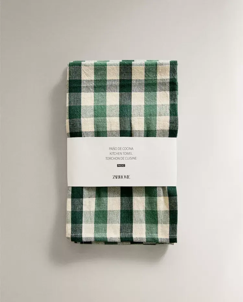 ZARA HOME КУХОННОЕ ПОЛОТЕНЦЕ В КЛЕТКУ (НАБОР ИЗ 2 ШТ.),