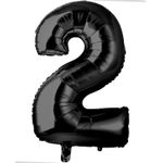 Шар фольгированный Цифра 2 66 см (Черный)