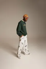 Брюки Called a Garment Флисовые Birds Мужские Молочные