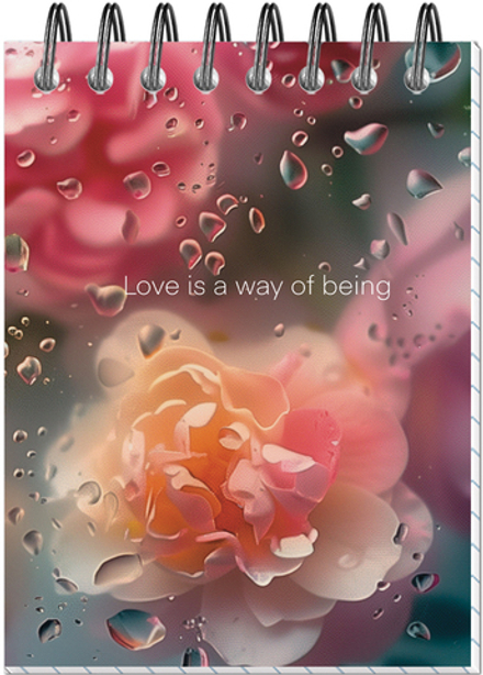 Блокнот "Цветы" А7 40л, на металлическом гребне