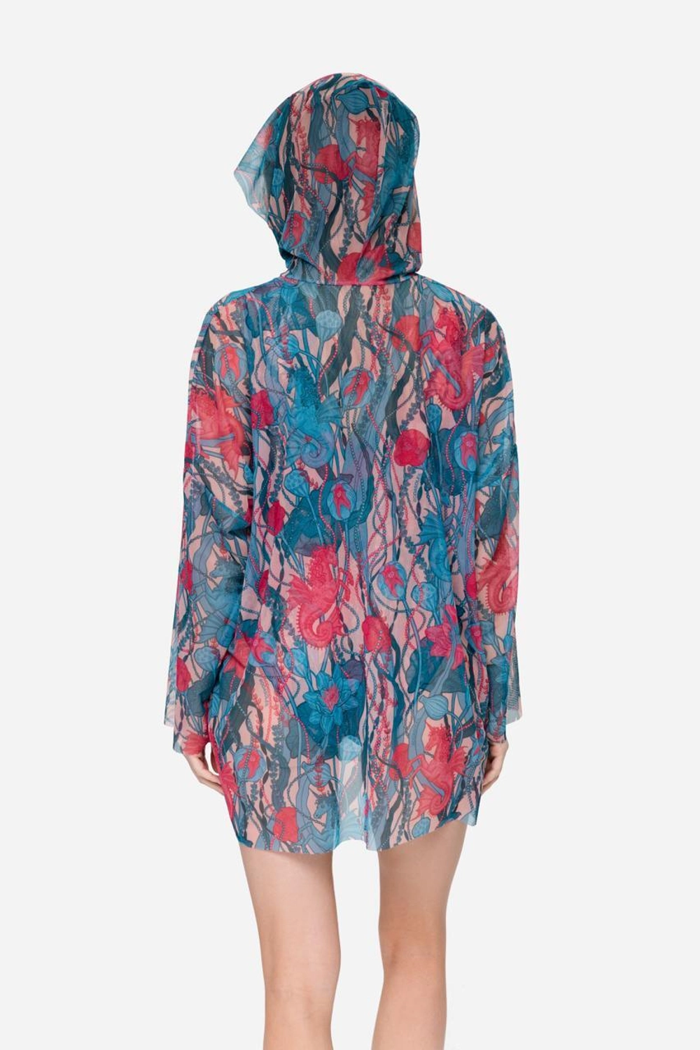 Футболка oversize с капюшоном "Морские единороги"