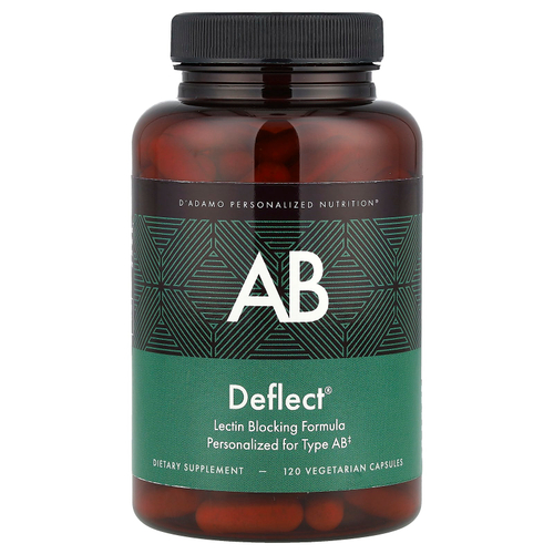 D'adamo, Deflect® AB, формула, блокирующая лектин, 120 вегетарианских капсул