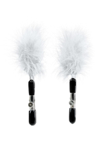 Зажимы для сосков TOYFA Theatre с белым пухом (Цвет: белый)