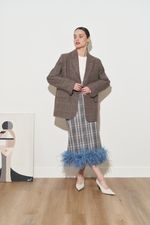 ЮБКА С ПЕРЬЯМИ СЕРЫЙ|БЕЖЕВЫЙ|ГОЛУБОЙ