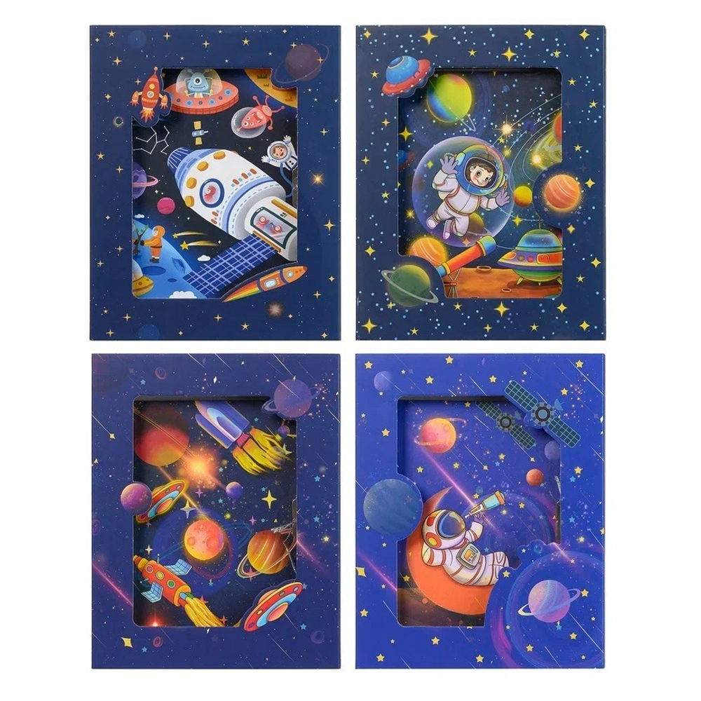 Блокнот детский Basir на замке, формат А6, серия "Космос", переплет 7БЦ, 15*11 см, 48 листов, ассорти