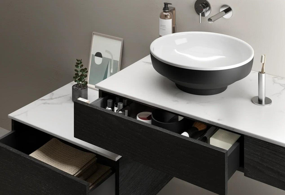 Тумба с раковиной VitrA Origin 90 см L 65673, черный дуб