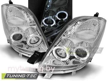 Передние фары angel eyes chrome для Toyota Yaris