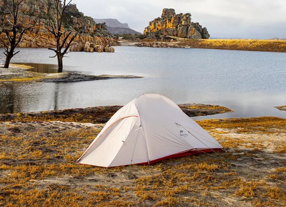 Палатка Naturehike Cloud Up Pro Si 3-местная, алюминиевый каркас, серо-красная , артикул CNK2350WS020-3LGR