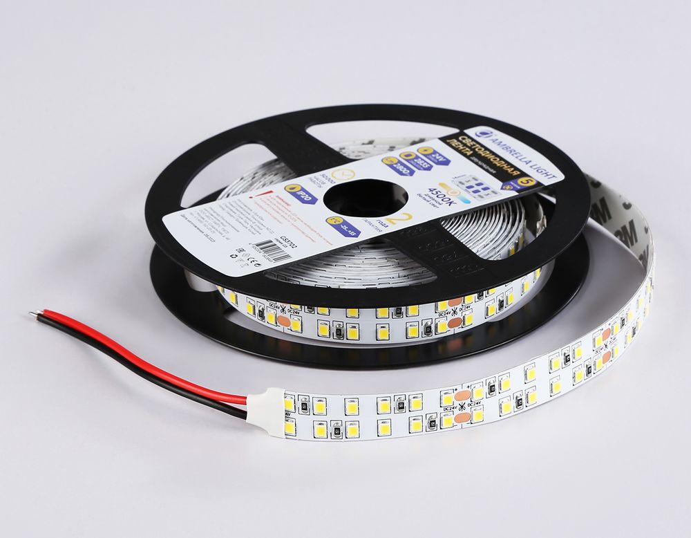 Ambrella Светодиодная лента двухрядная Ambrella Light GS3702 2835 240Led /24W m/ 24V IP20 4500K 5m LED Strip 24V GS3702