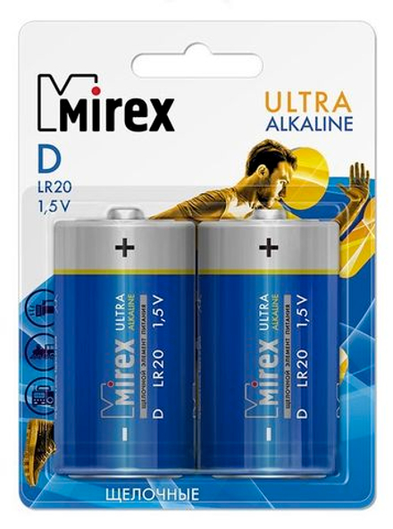 Батарейка алкалиновая D/LR20 Mirex