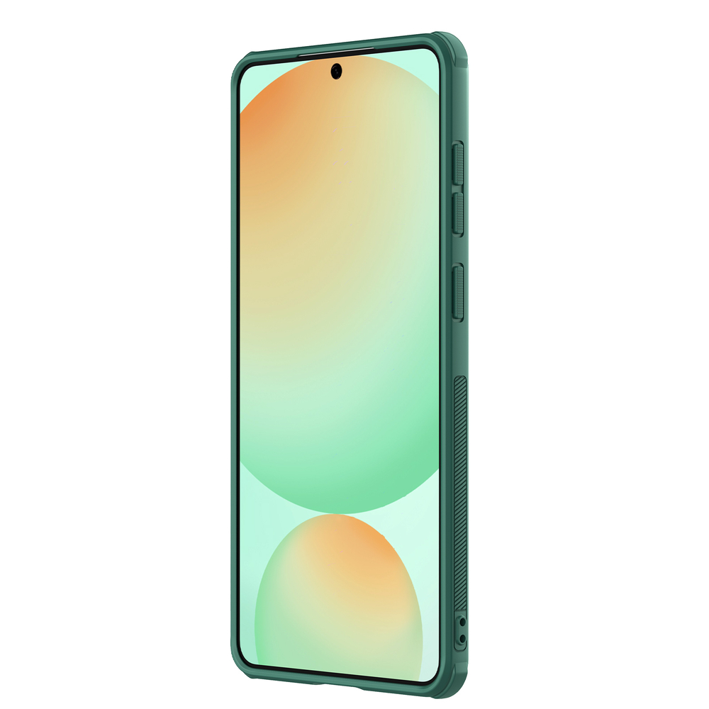 Усиленный чехол зеленого цвета (Dark Green) от Nillkin для Samsung Galaxy S25 Edge, серия Super Frosted Shield Pro